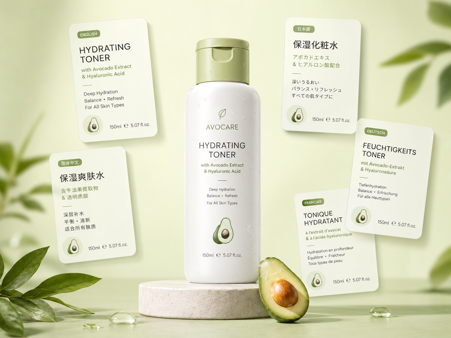 Stack of product images being translated to 5 marketplace languages